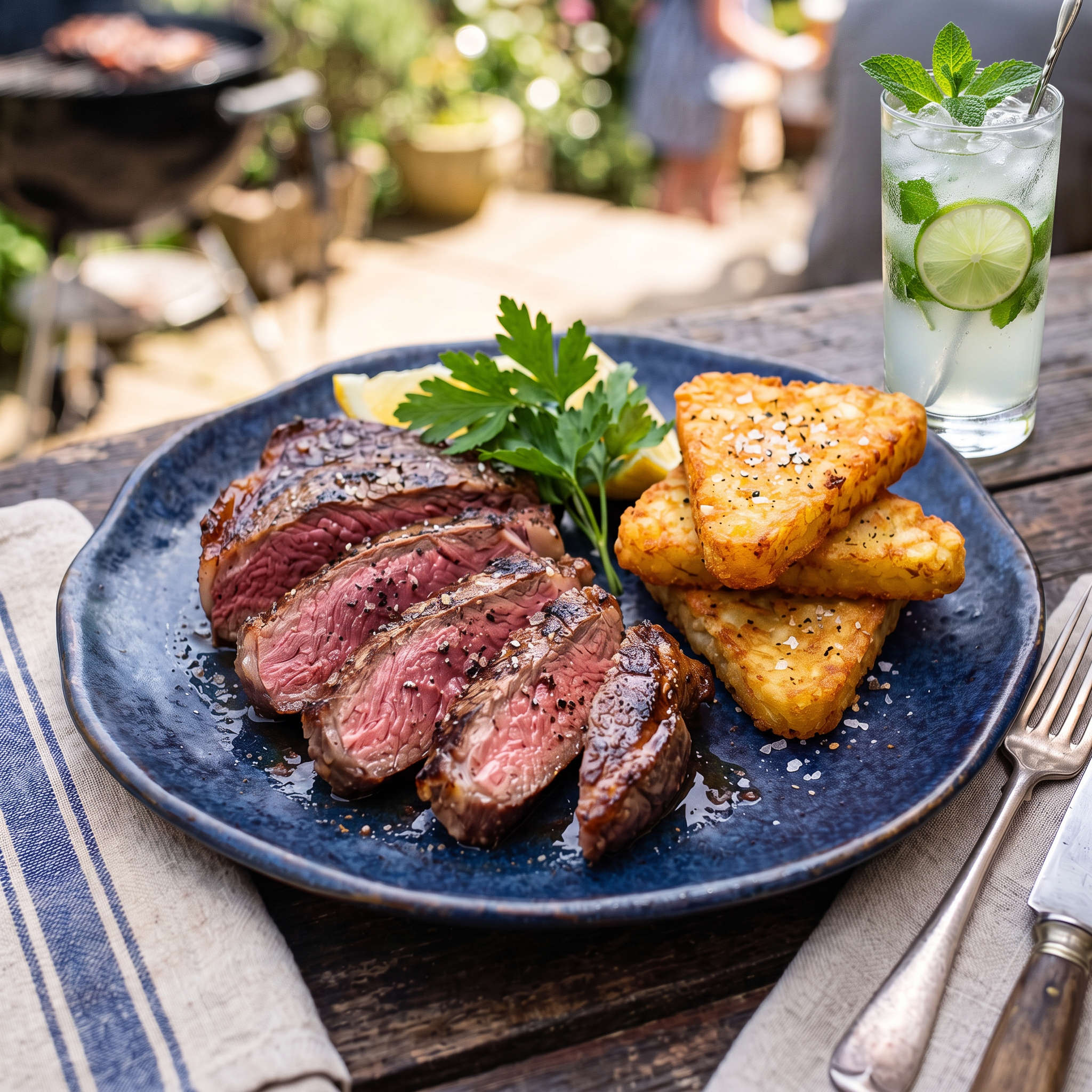 Aussie BBQ Steak with Golden Hash Browns