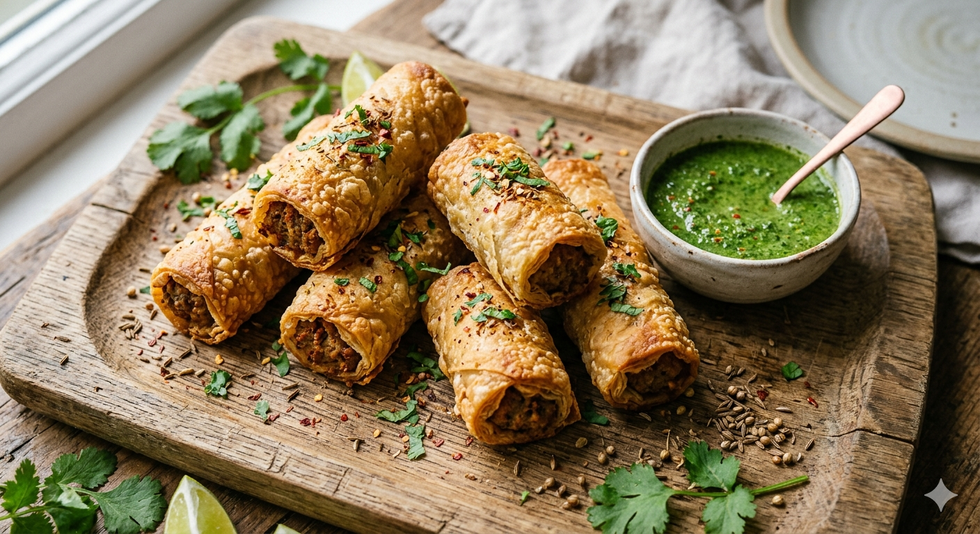 Crispy Kofta Patti Rolls: A Quick Indian Lunch Delight