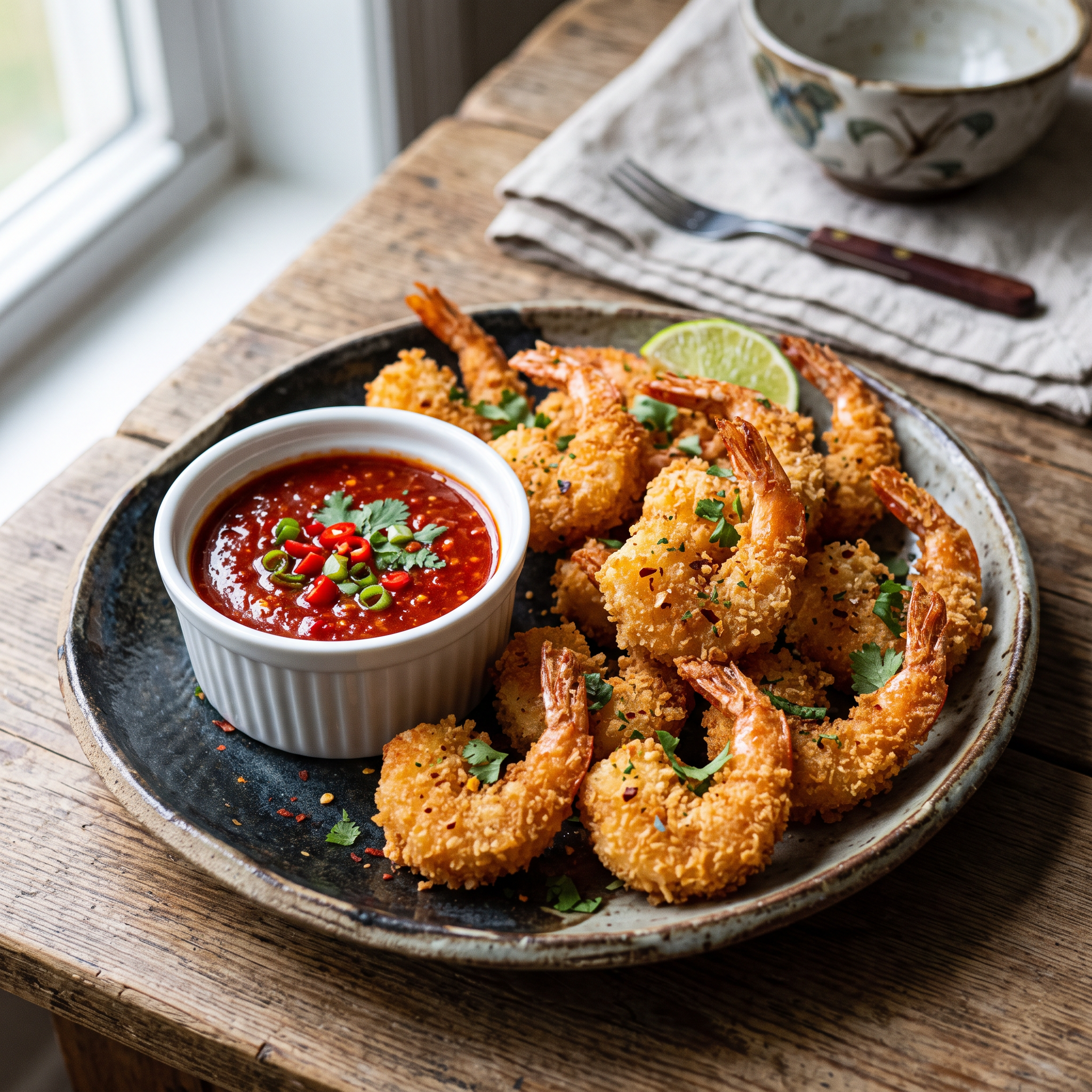 Crispy Thai-Spiced Shrimp Bites with Fiery Dip