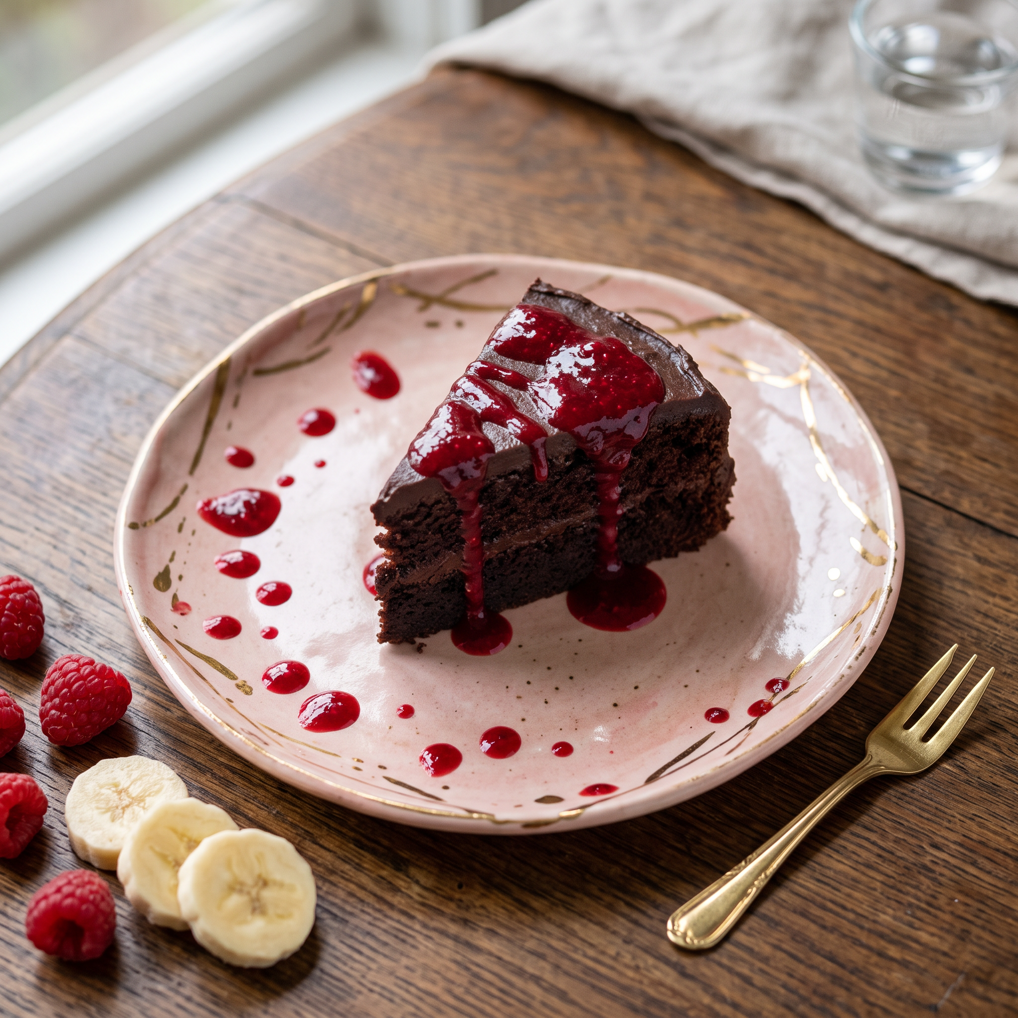 Decadent Warm Chocolate & Berry Cake with Luscious Coulis