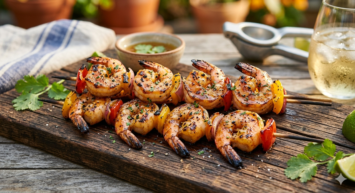 Fiery Asian-Inspired Grilled Jumbo Shrimp Skewers