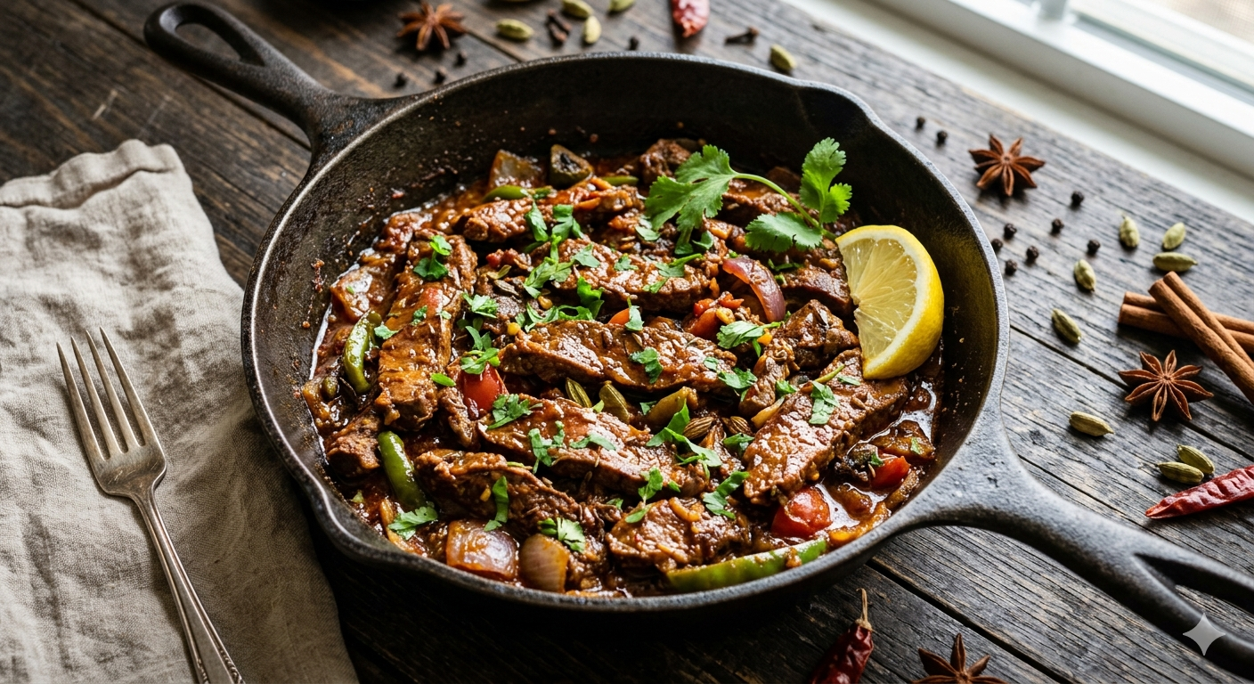 Fiery Indian Masala Buffalo Tenderloin Stir-Fry
