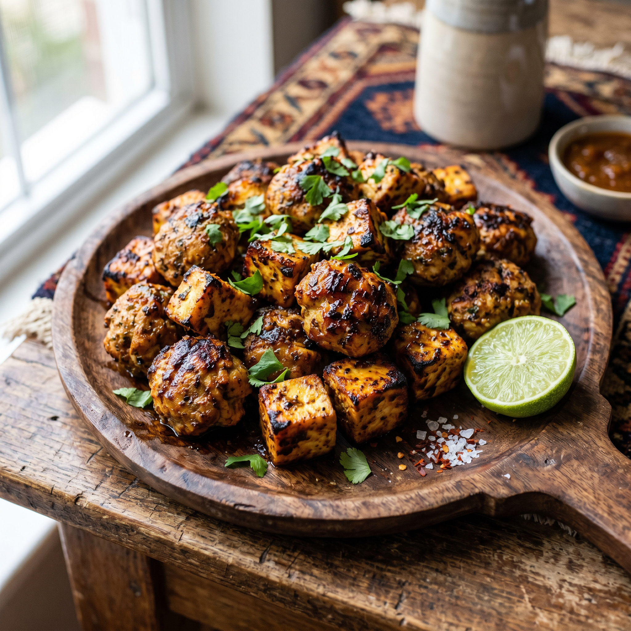 Golden Spiced Chicken & Paneer Medley