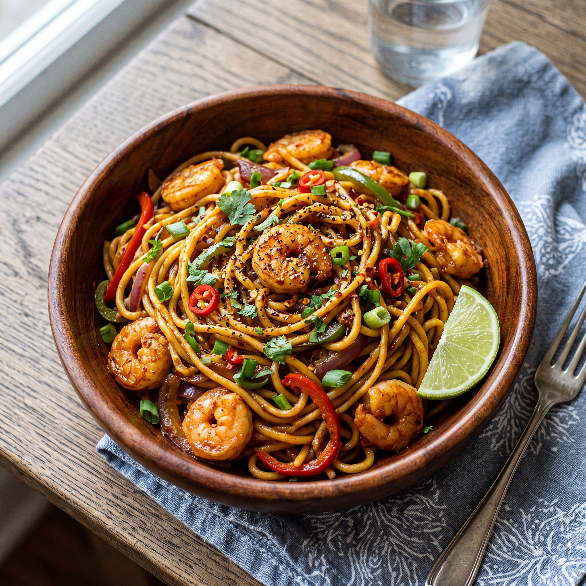 Masala Shrimp Noodles: A Zesty Indian Delight