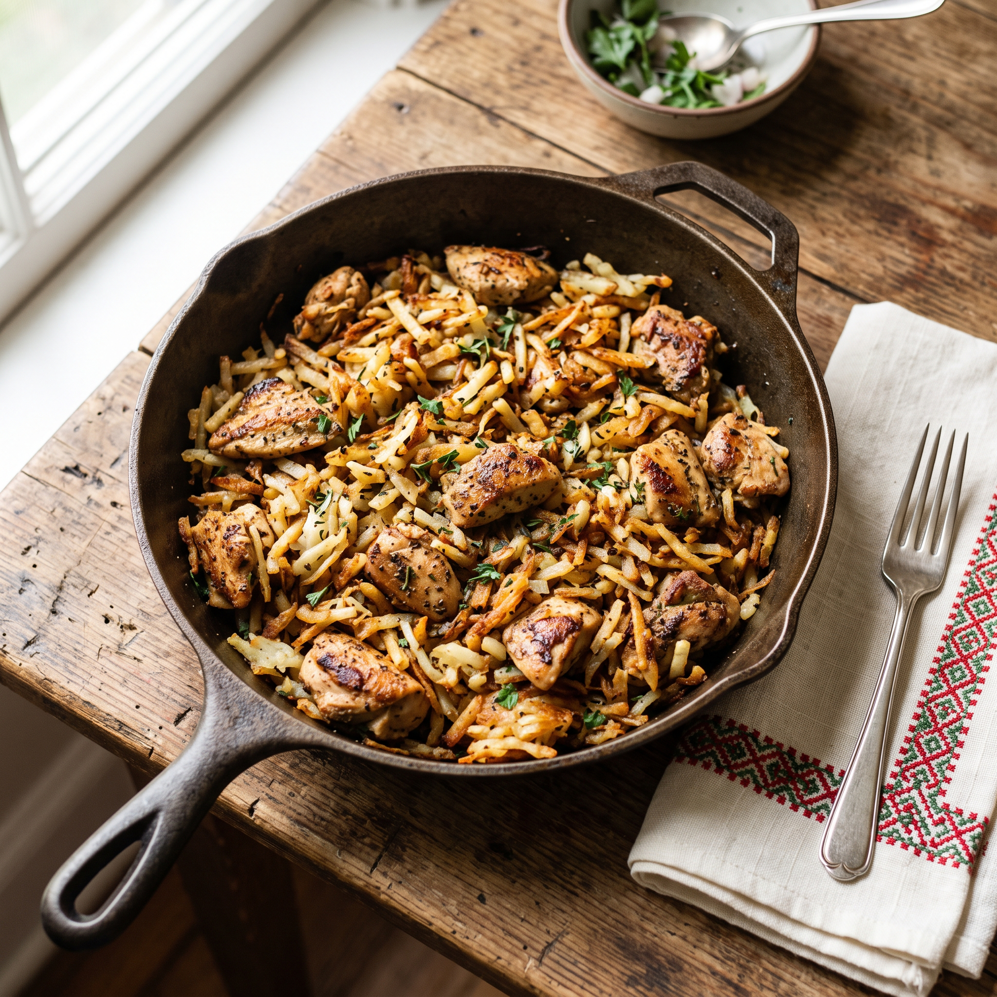 Mexican-Inspired Chicken & Crispy Hash Skillet