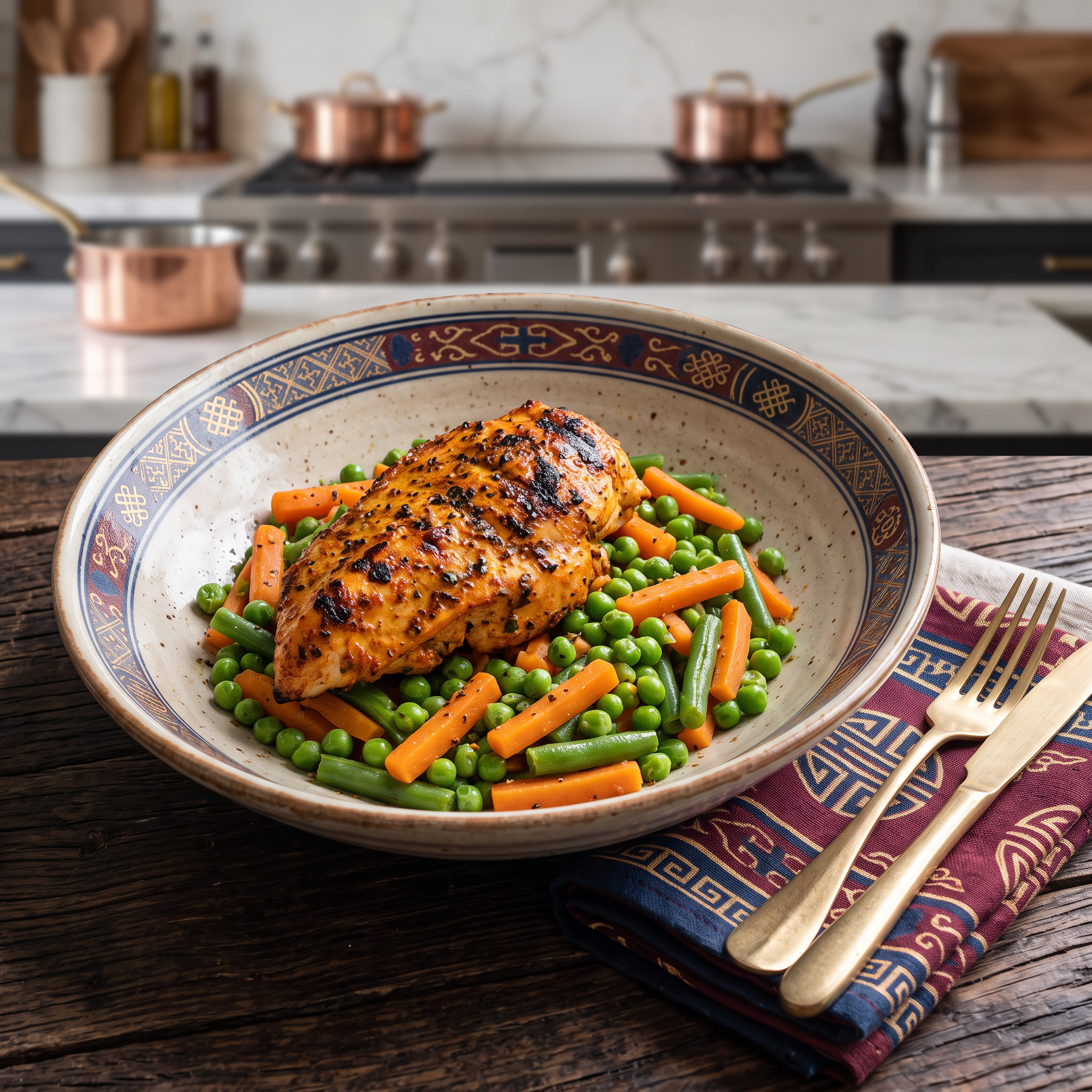 Seared Peri Peri Chicken & Veg Medley: A Mongolian Delight