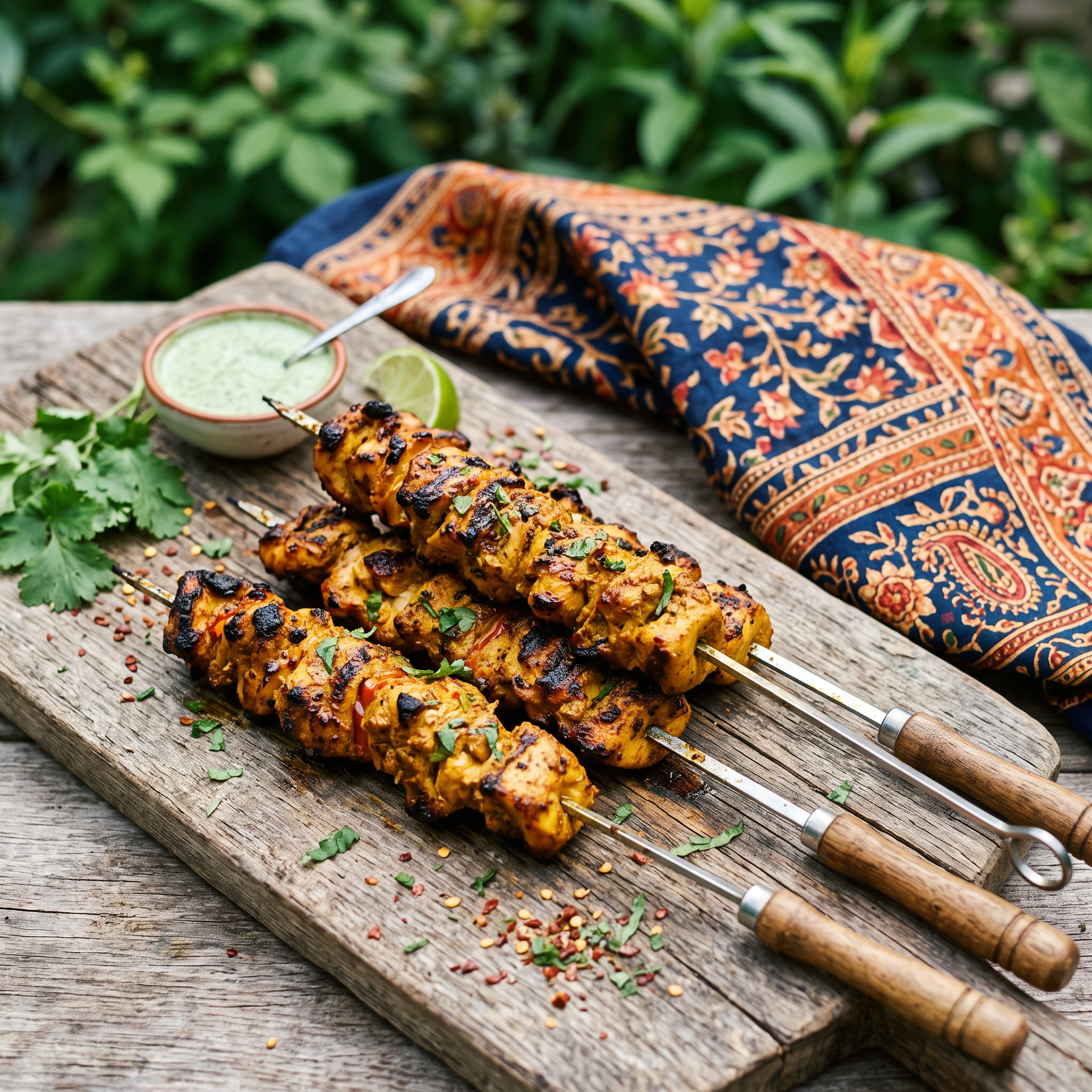 Sizzling Indian-Spiced Chicken Skewers