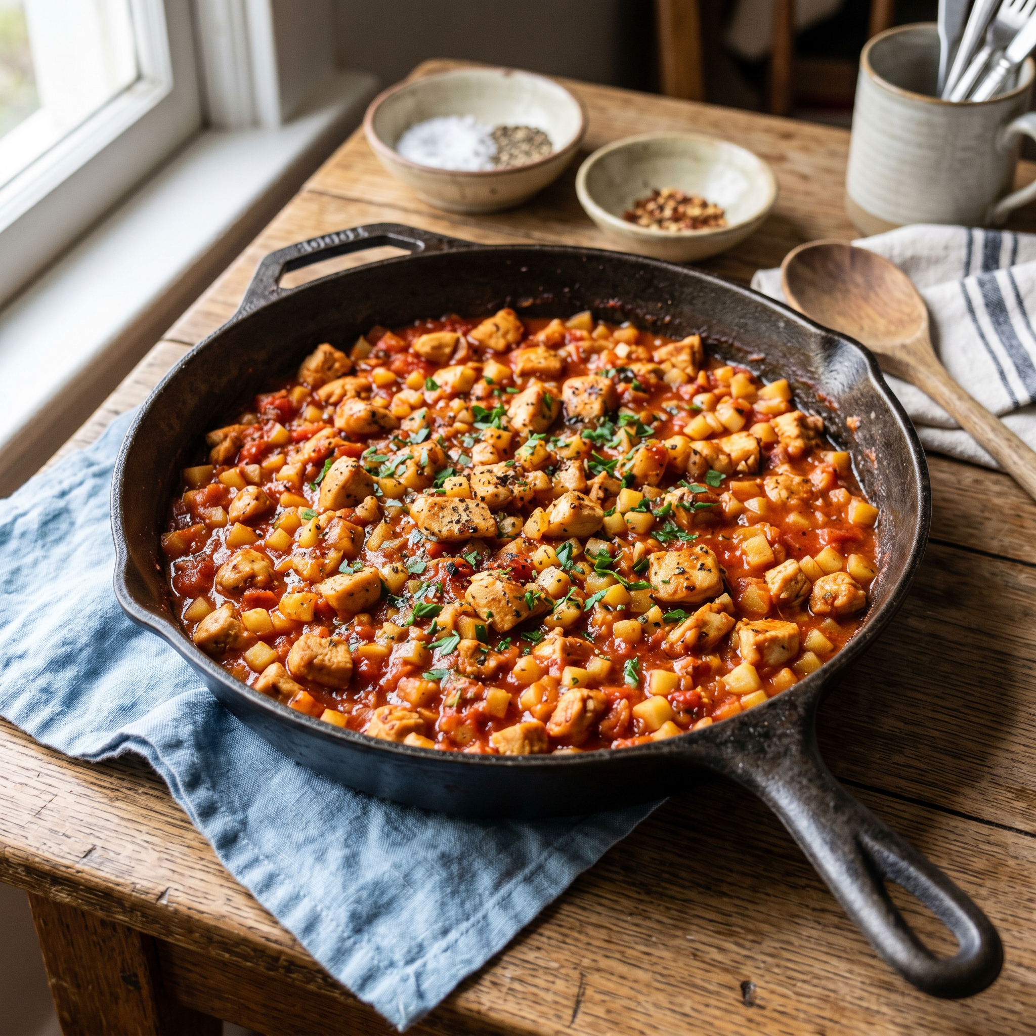 Tuscan Sunrise Skillet: Chicken & Potato Hash