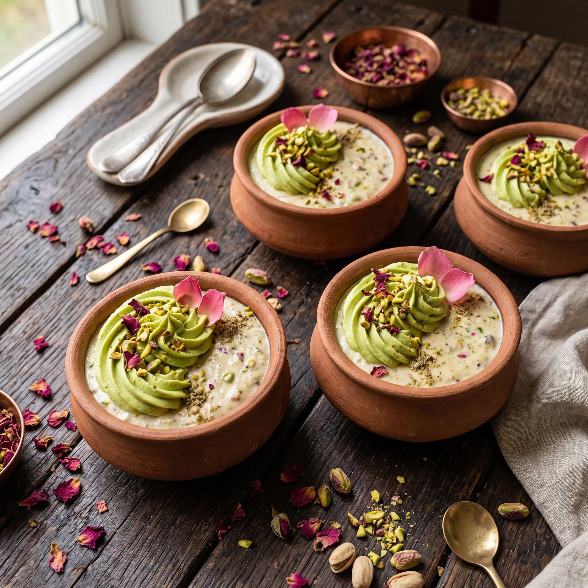 Velvet Rose & Pistachio Phirni with Rich Khoya
