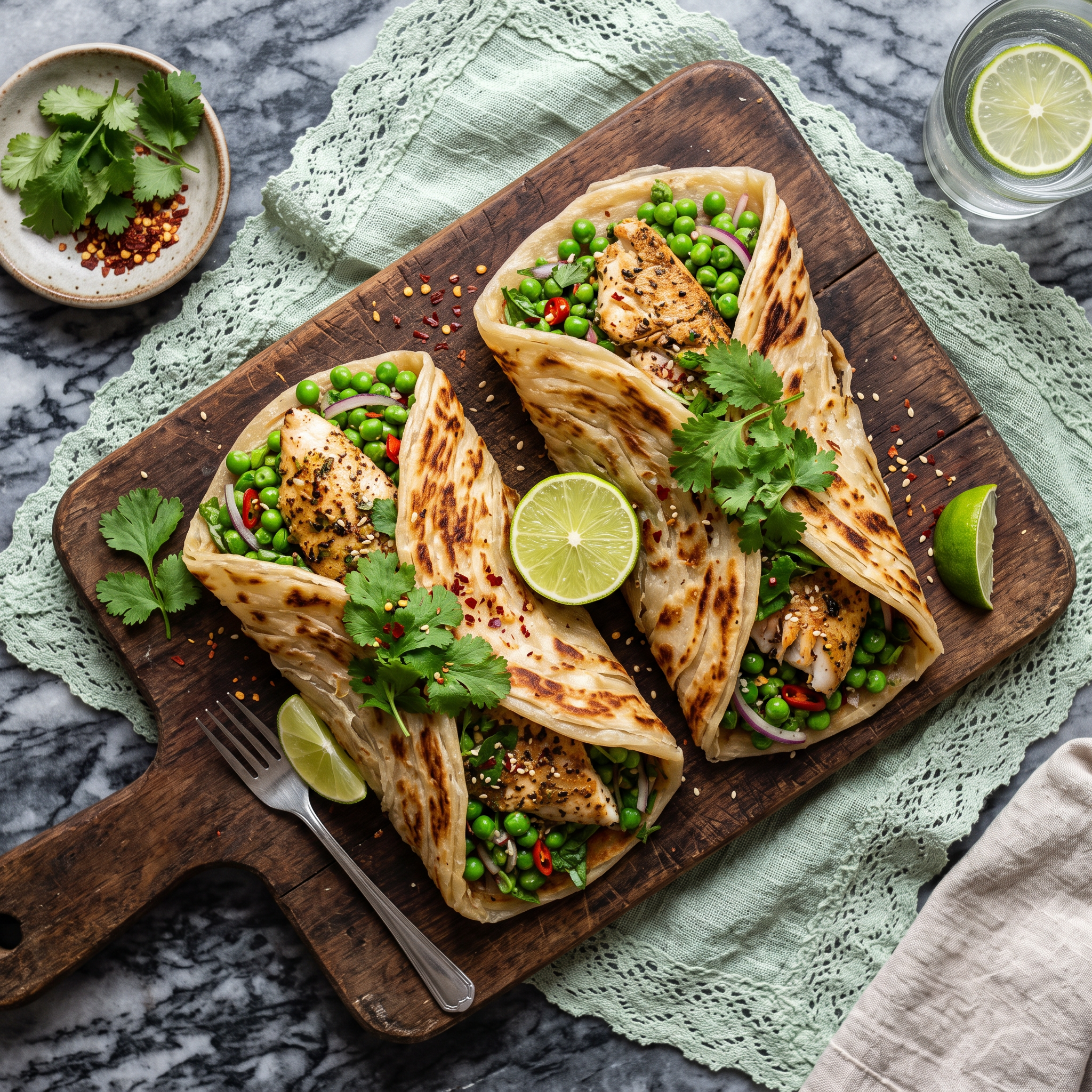 Zesty Milk Fish & Vibrant Pea Salad Wraps
